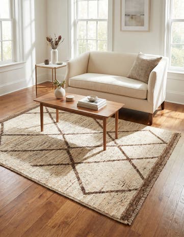 4' x 5' 10 Hand Knotted Moroccan Wool Rug