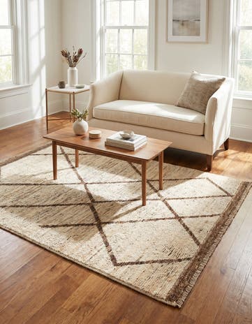 4' x 5' 10 Hand Knotted Moroccan Wool Rug