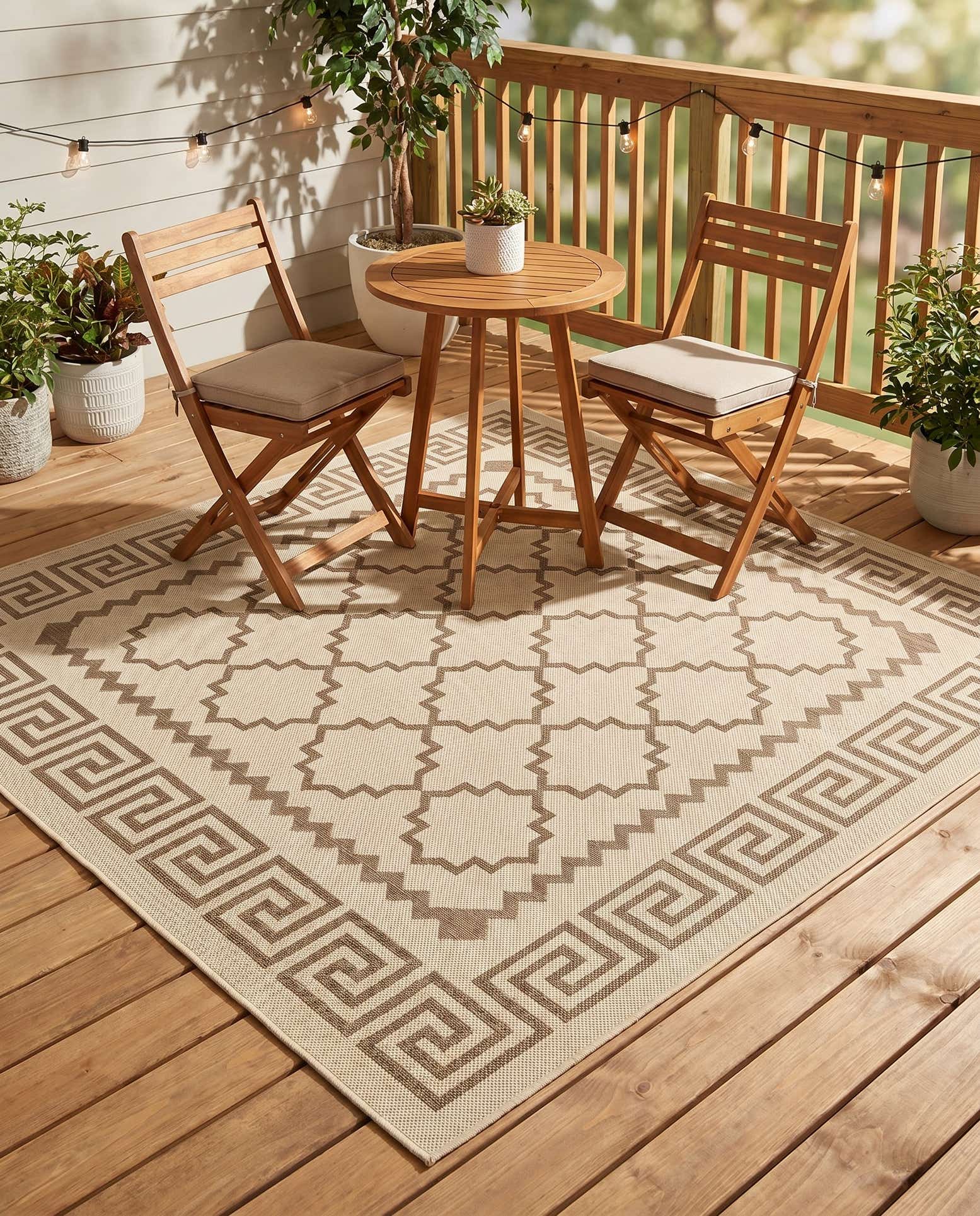 6' x 6' Easy-Clean Trellis Indoor / Outdoor Square Rug