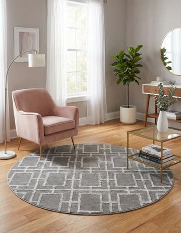 Gray Silver Marilyn Monroe™ Glam Deco Round Rug