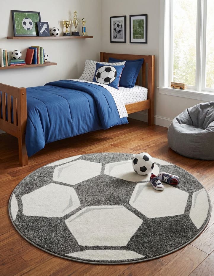 5' 3 x 5' 3 Soccer Ball Whimsy Kids...