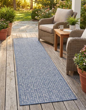 2' x 8' Easy-Clean Checkered Indoor / Outdoor Runner Rug