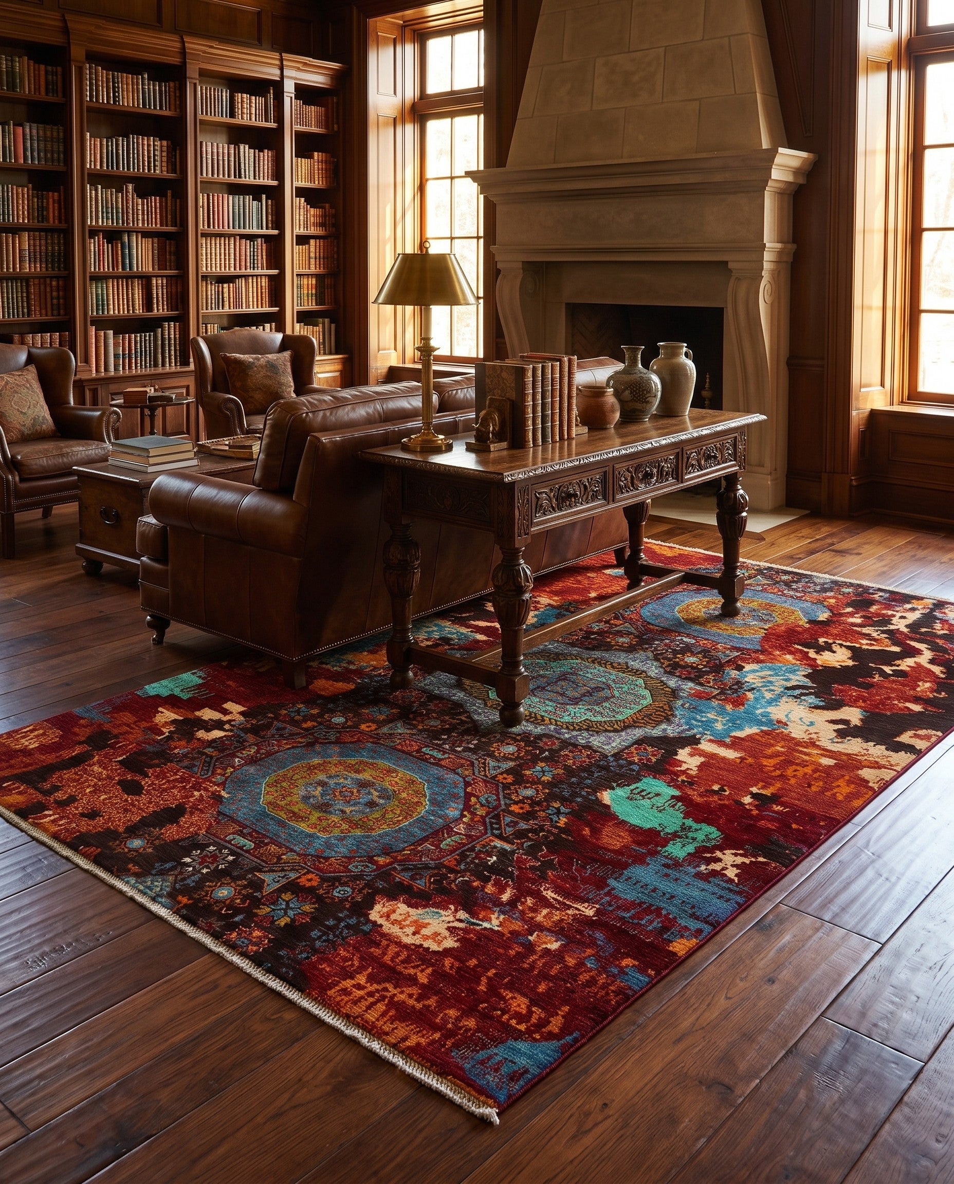 6' 8 x 9' 9 Hand Knotted Mamluk Ziegler Rug