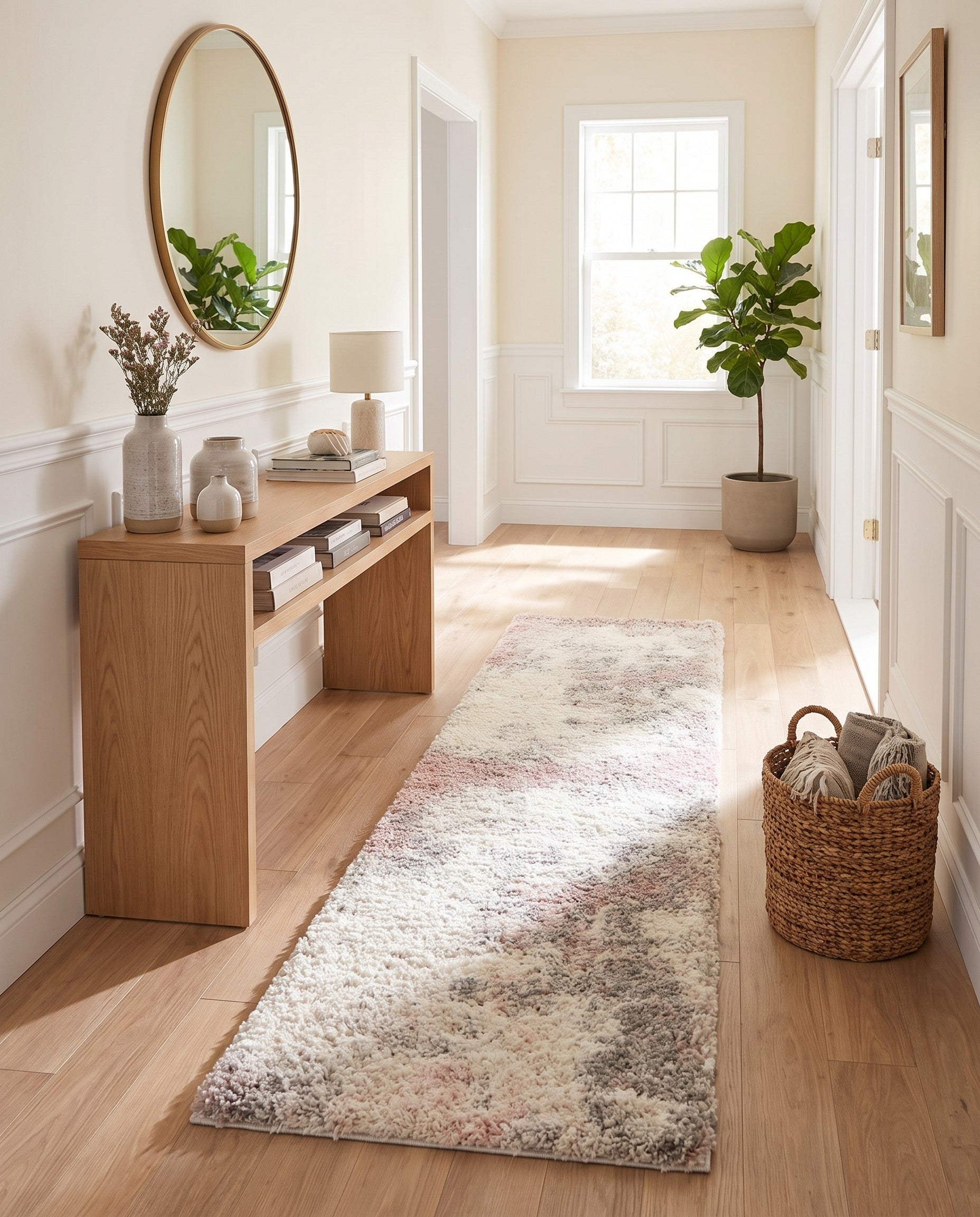 Pink Soft Touch Shag Runner Rug