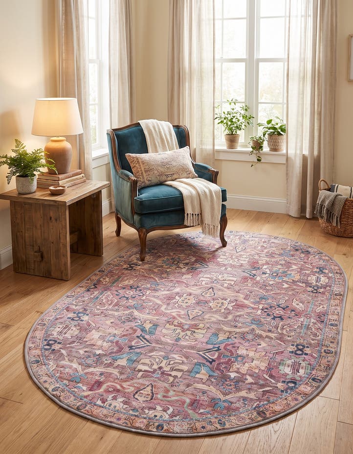 4' x 6' Washable Nostalgia Oval Rug