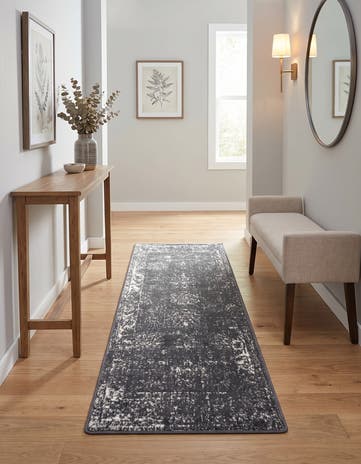 Slate Blue and Ivory Monaco Runner Rug