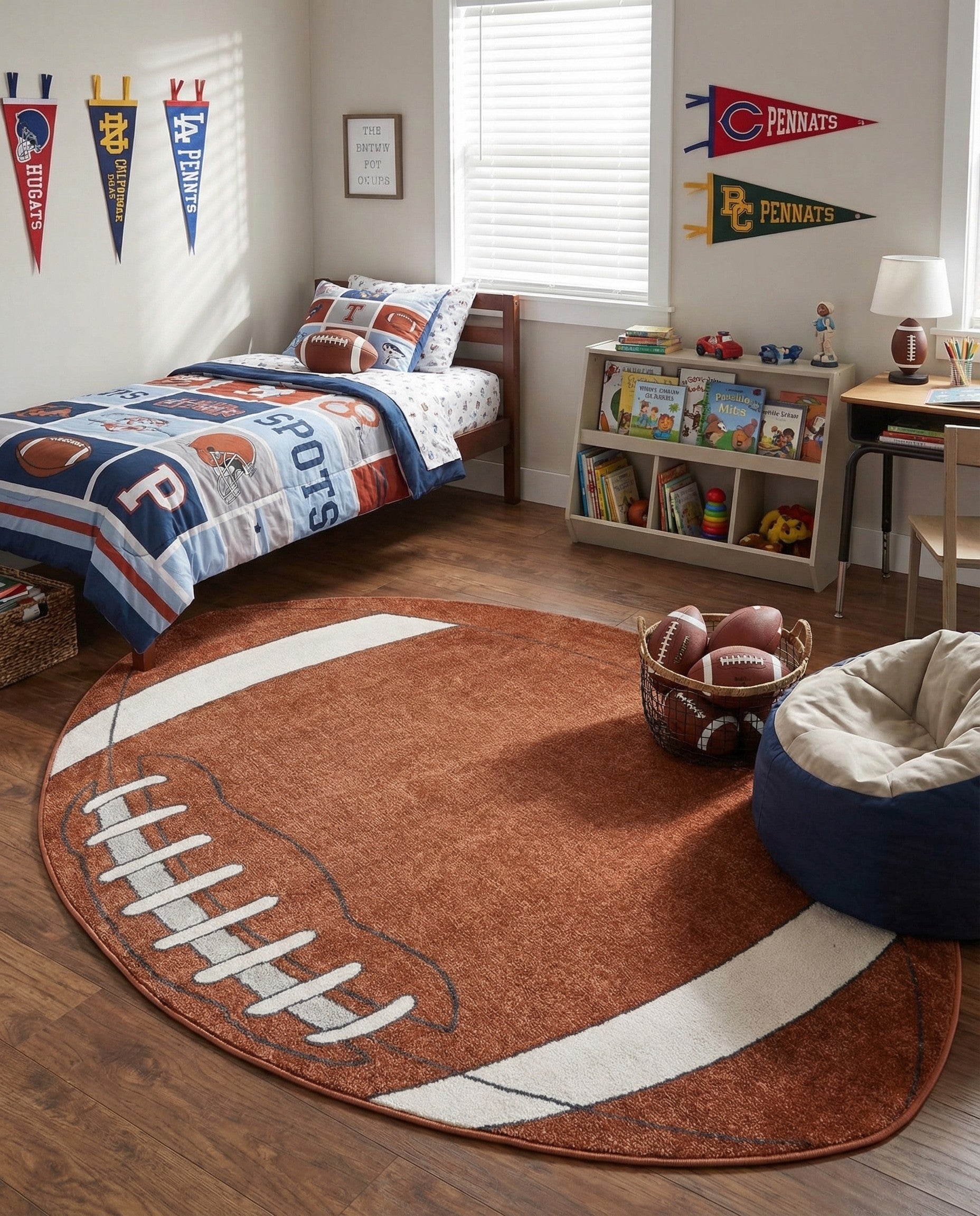 4' x 6' Sports Washable Oval Rug