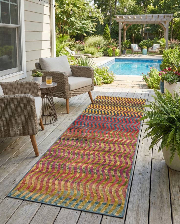 Detail image of 2' 7 x 7' Easy-Clean Modern Indoor / Outdoor Runner Rug