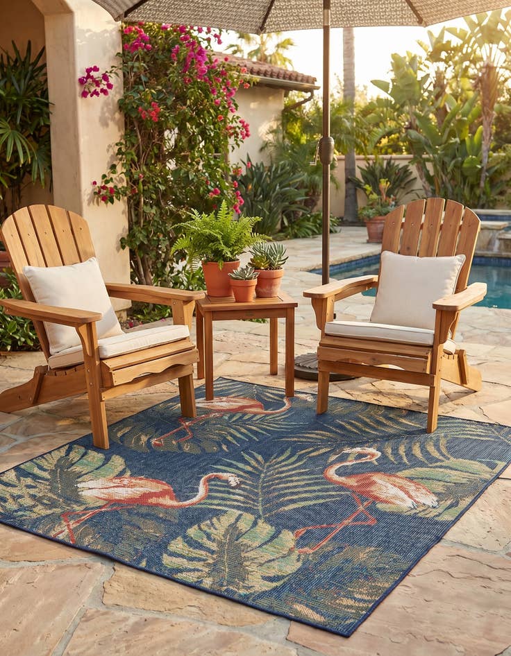 Detail image of 5' 3 x 5' 3 Easy-Clean Baja Indoor / Outdoor Square Rug