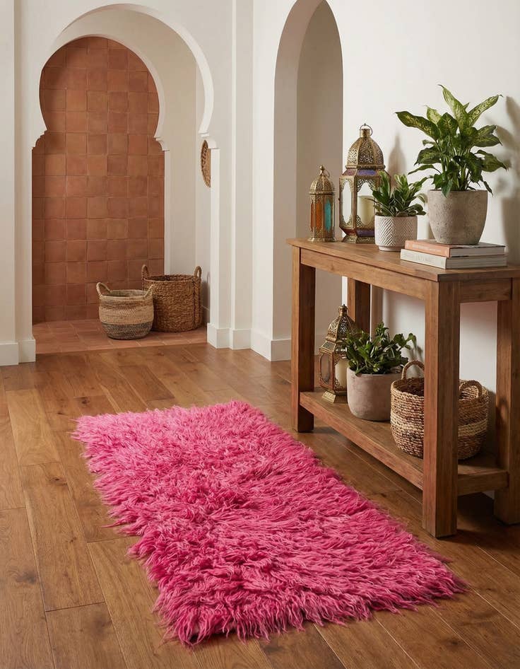 Detail image of 2' x 4' Hand Knotted Moroccan Wool Runner Rug