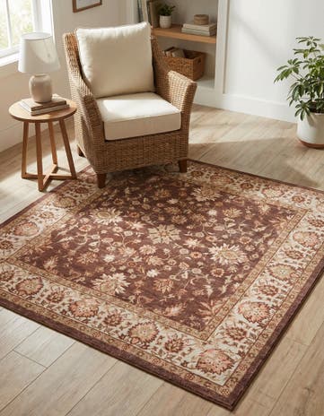 Coffee Brown Medina Square Rug