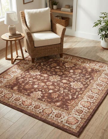 Coffee Brown Medina Square Rug