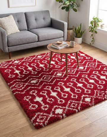 6' x 6' Moroccan Trellis Shag Square Rug