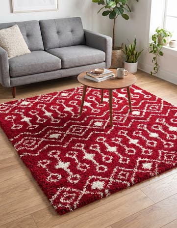 6' x 6' Moroccan Trellis Shag Square Rug