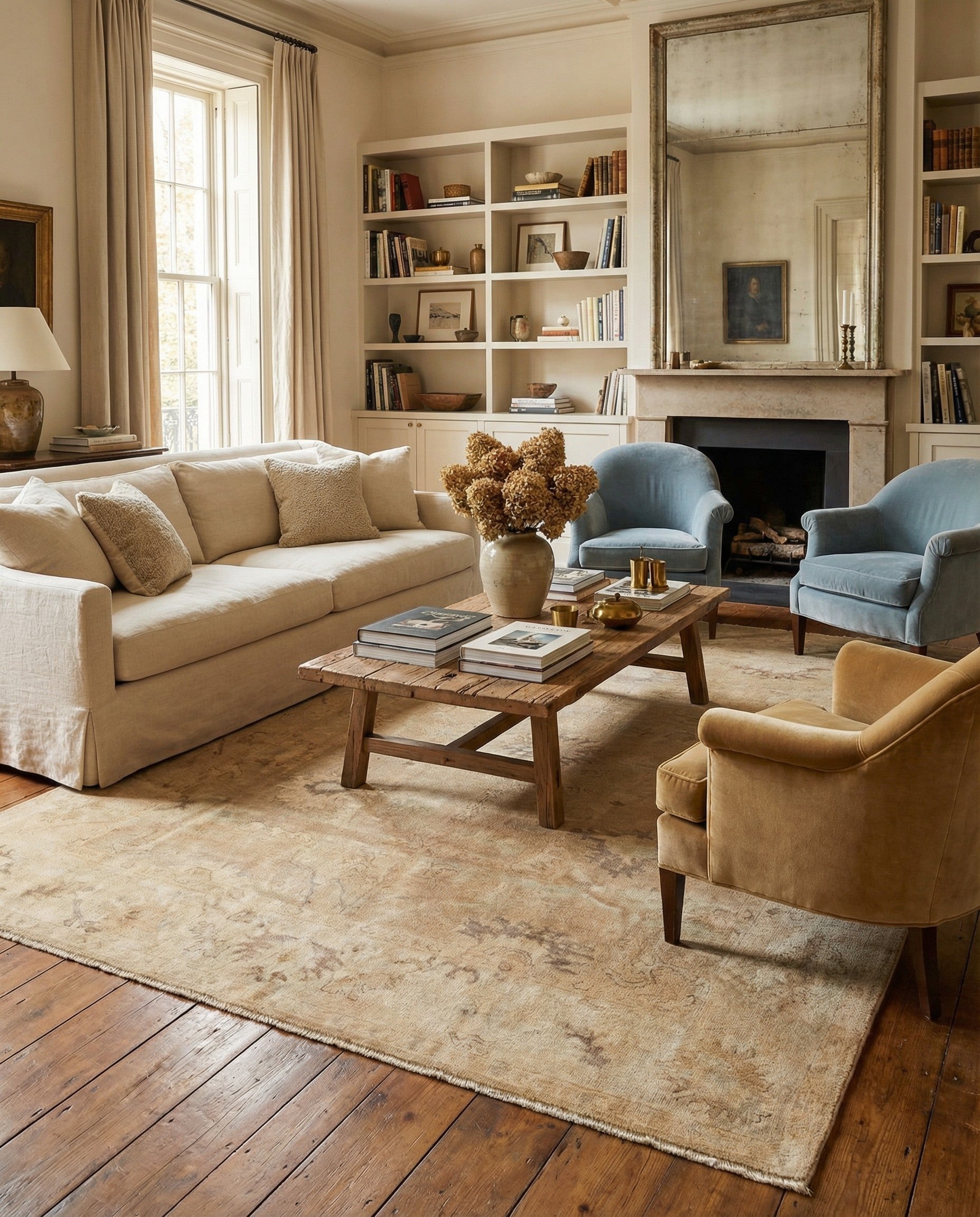 8' 1 x 9' 8 Hand Knotted Oushak Wool Rug