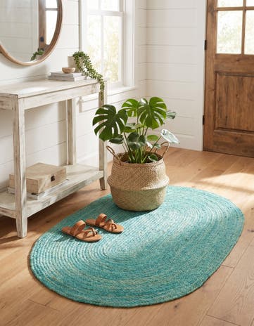 3' 3 x 5' 1 Handmade Braided Jute Oval Rug