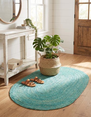 3' 3 x 5' 1 Handmade Braided Jute Oval Rug