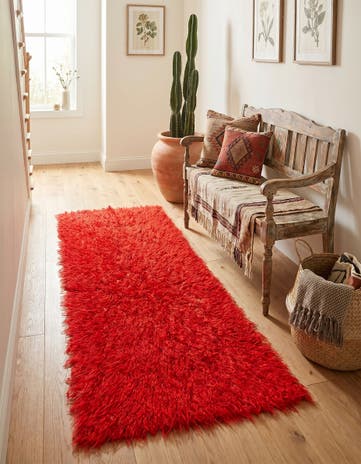 2' 4 x 4' 5 Hand Knotted Moroccan Wool Runner Rug