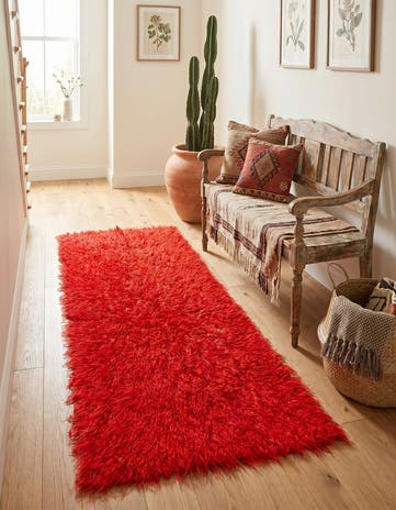 2' 4 x 4' 5 Hand Knotted Moroccan Wool Runner Rug