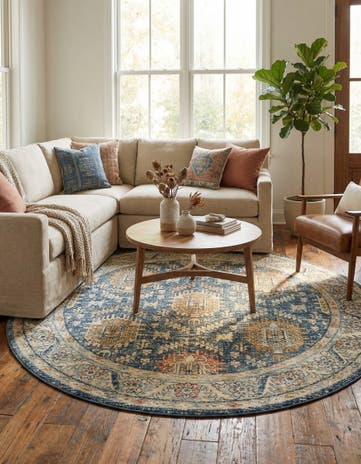 Blue Nyla Round Rug
