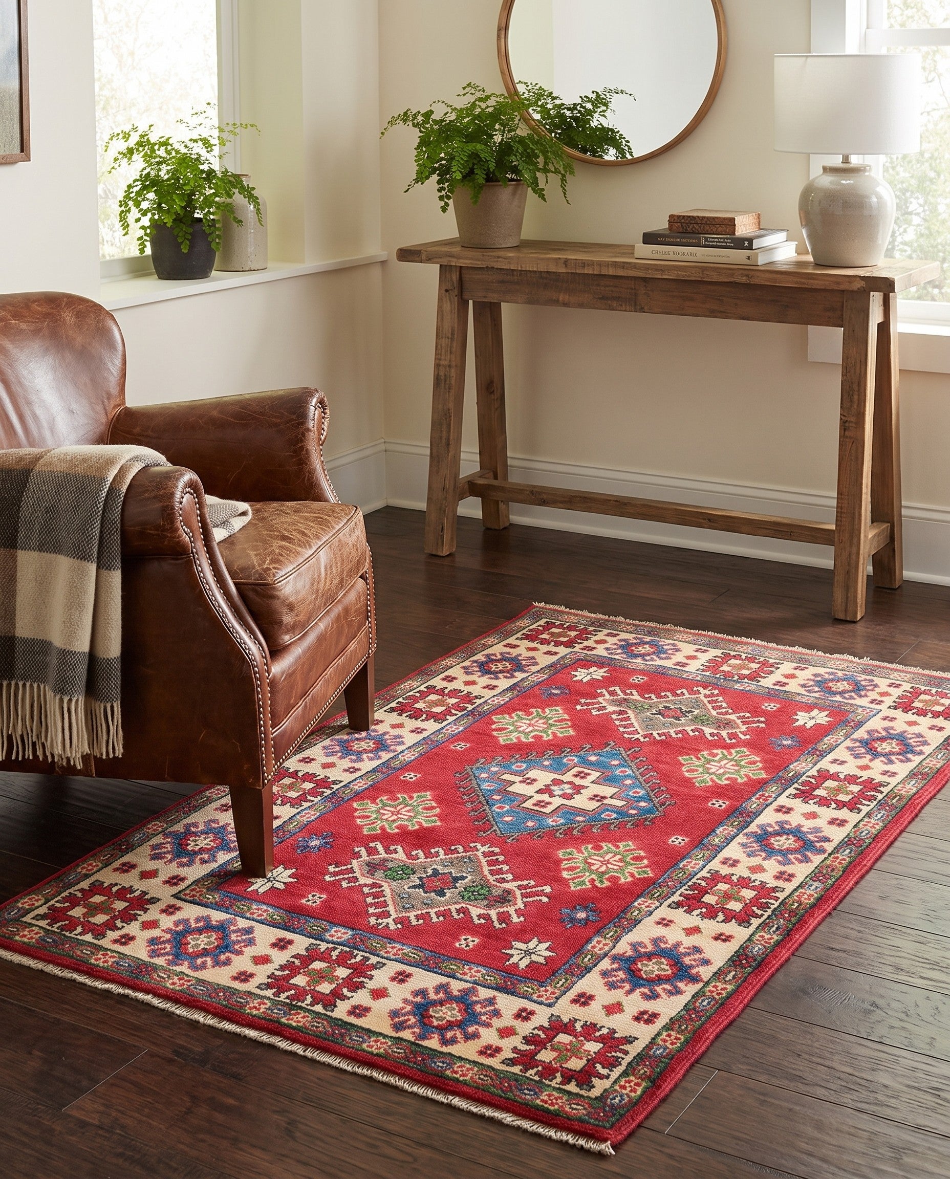2' 7 x 4' 3 Hand Knotted Kazak Rug