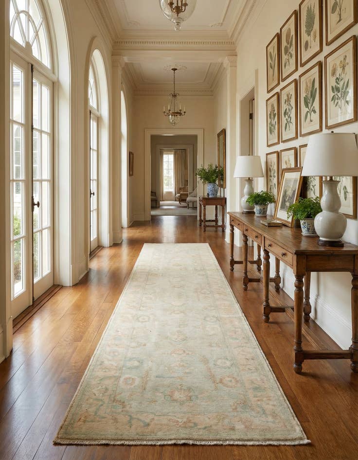 Detail image of 2' 10 x 11' 5 Hand Knotted Oushak Wool Runner Rug