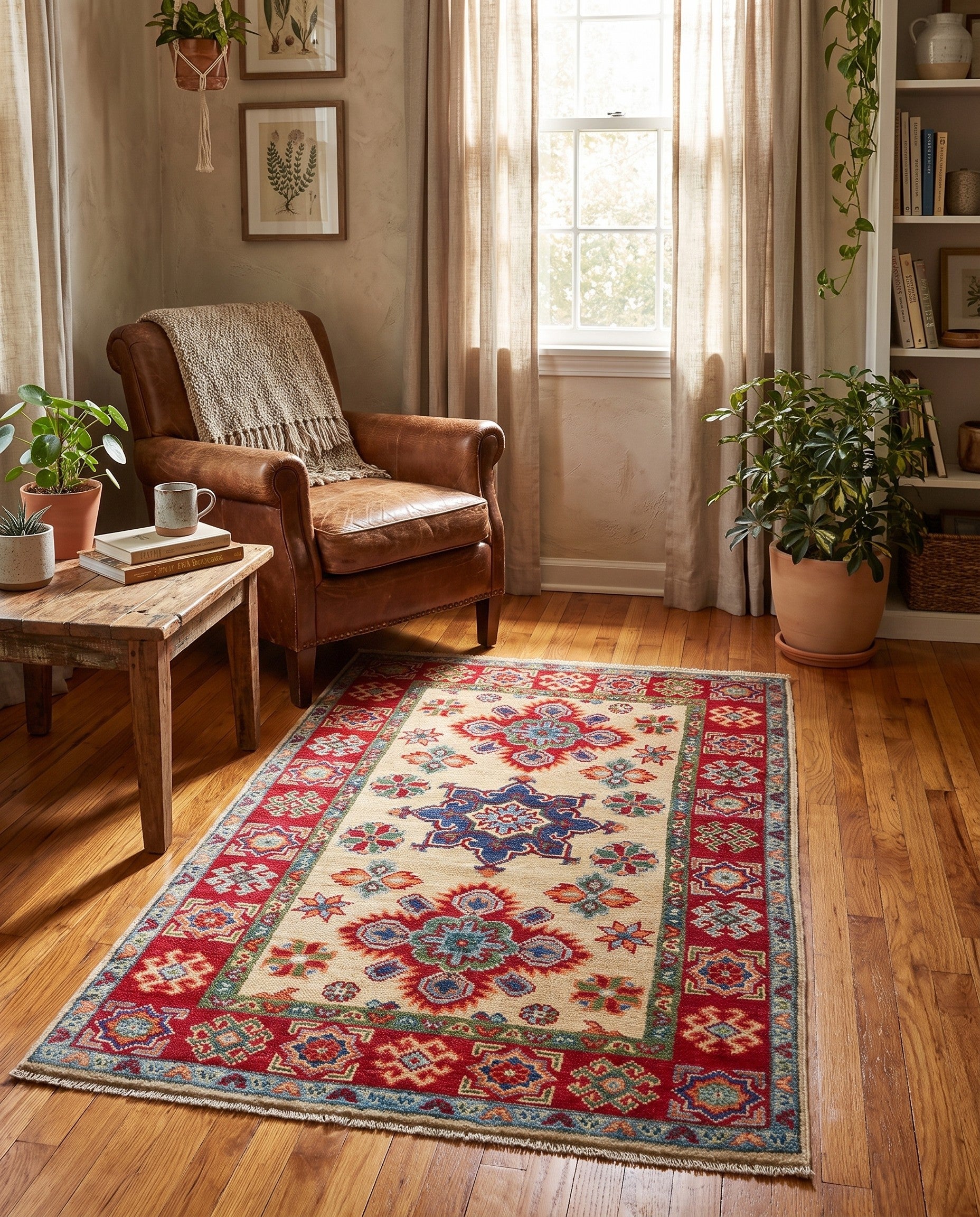 2' 8 x 4' Hand Knotted Kazak Rug