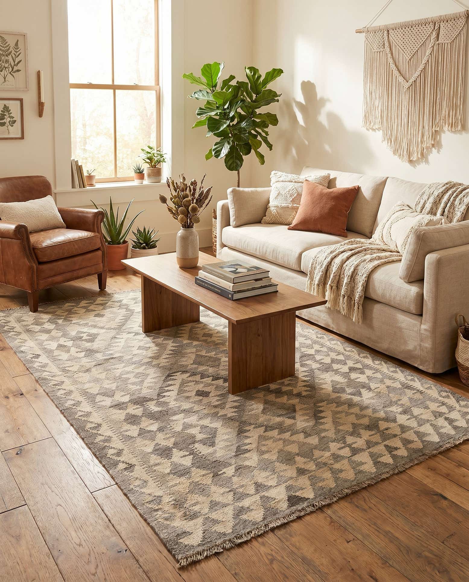 4' 2 x 6' Hand Woven Kilim Maymana Wool Rug