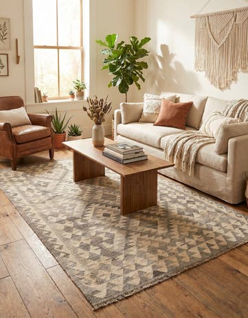 4' 2 x 6' Hand Woven Kilim Maymana Wool Rug