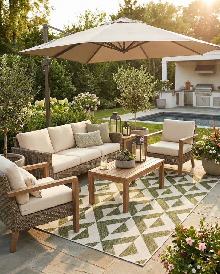 Detail image of 5' 3 x 8' Easy-Clean Jill Zarin Napa Indoor / Outdoor Rug