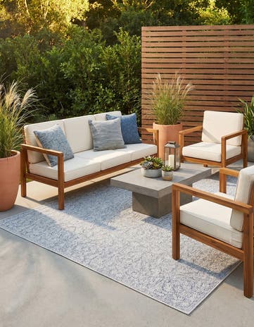 5' 2 x 7' 9 Easy-Clean Modern Indoor / Outdoor Rug