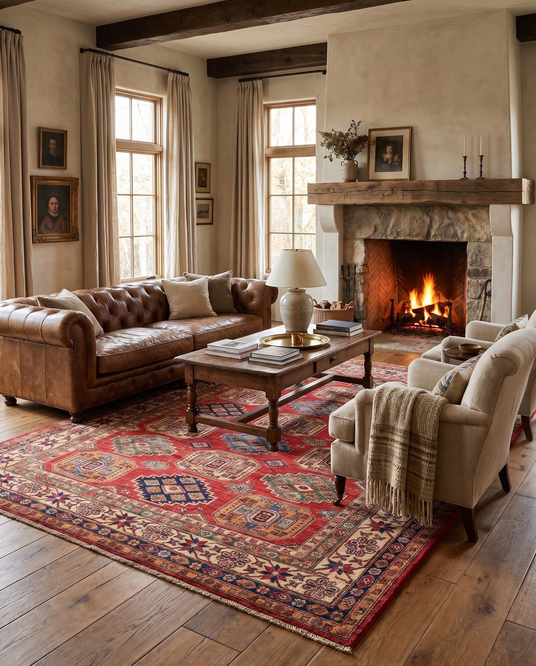 6' 9 x 8' 11 Hand Knotted Kazak Rug