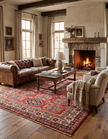 6' 9 x 8' 11 Hand Knotted Kazak Rug
