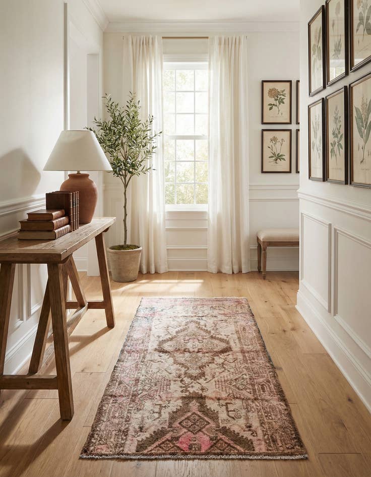 Detail image of 2' 4 x 4' 6 Hand Knotted Ultra Vintage Persian Wool Runner Rug