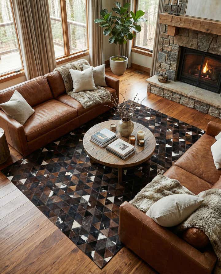 5' x 7' 9 Cowhide Stocks Rug