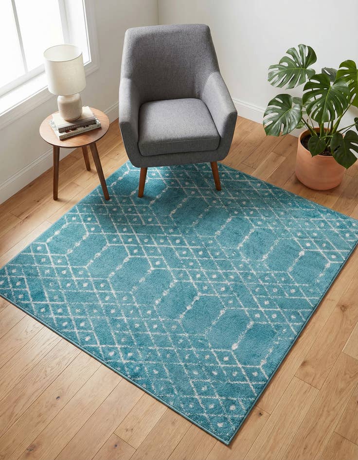 Detail image of 4' x 4' Paxon Trellis Square Rug