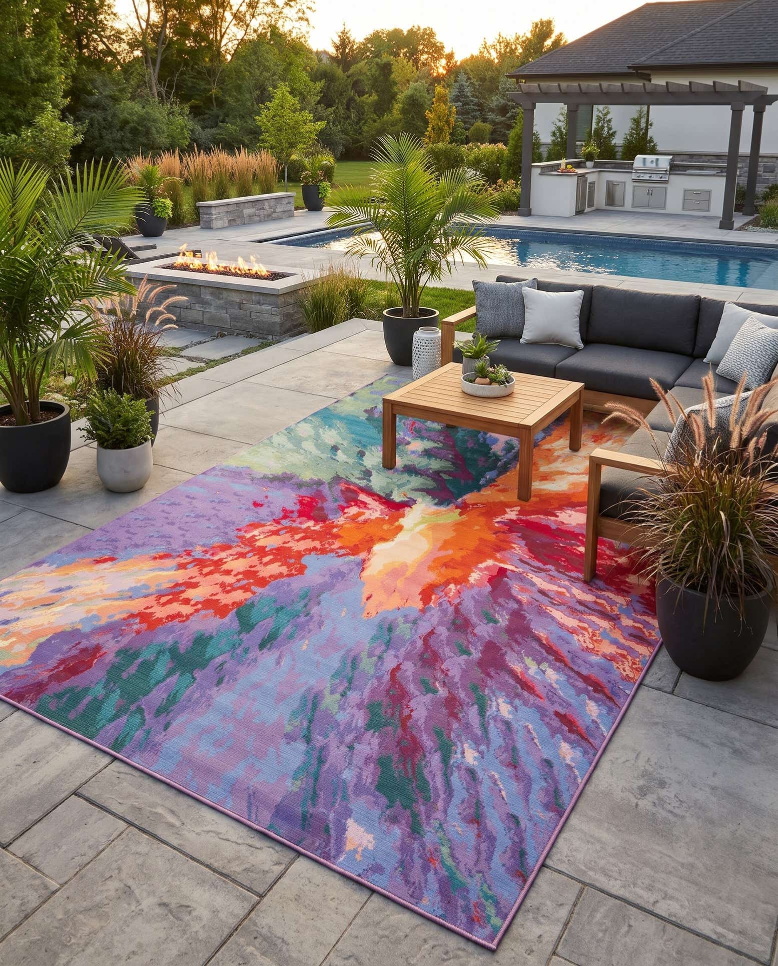305cm x 480cm Easy-Clean Modern Indoor / Outdoor Rug