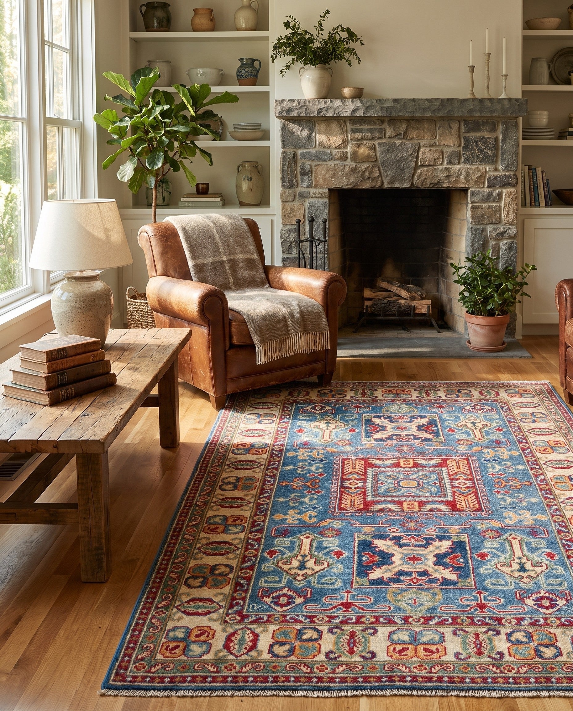 3' 11 x 5' 10 Hand Knotted Kazak Rug