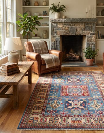 3' 11 x 5' 10 Hand Knotted Kazak Rug