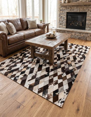 5' 8 x 7' 11 Cowhide Stocks Rug
