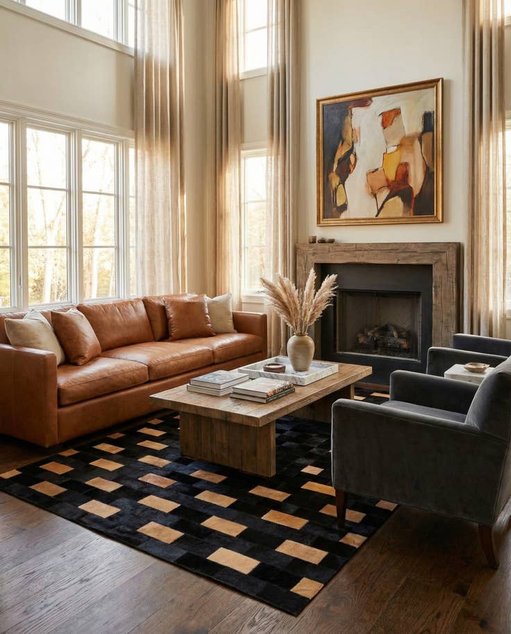 Detail image of 5' 1 x 7' 11 Cowhide - Patchwork Rug