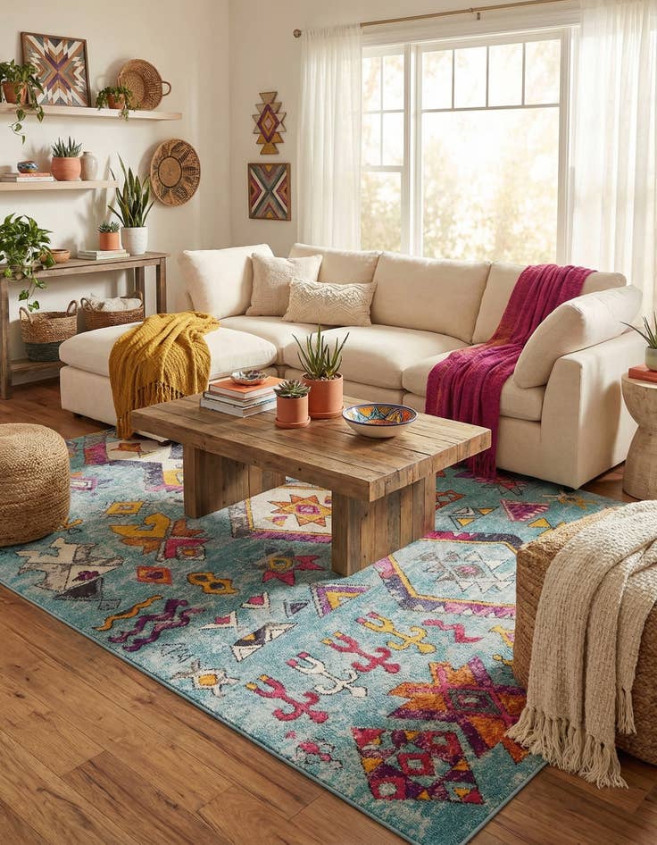 Detail image of 9' x 12' Washable Santa Fe Rug