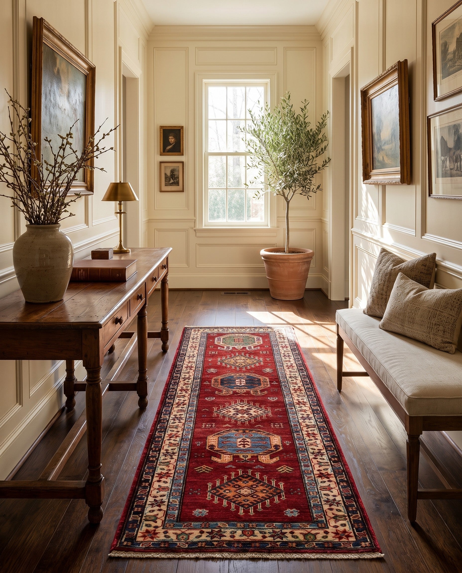 2' 7 x 6' 10 Hand Knotted Kazak Runner Rug