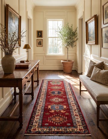 2' 7 x 6' 10 Hand Knotted Kazak Runner Rug
