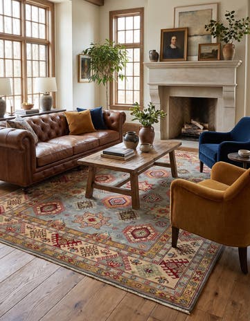 6' 10 x 9' 8 Hand Knotted Kazak Rug