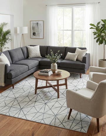 White Lattice Trellis Rug