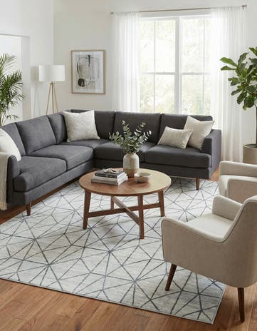 White Lattice Trellis Rug
