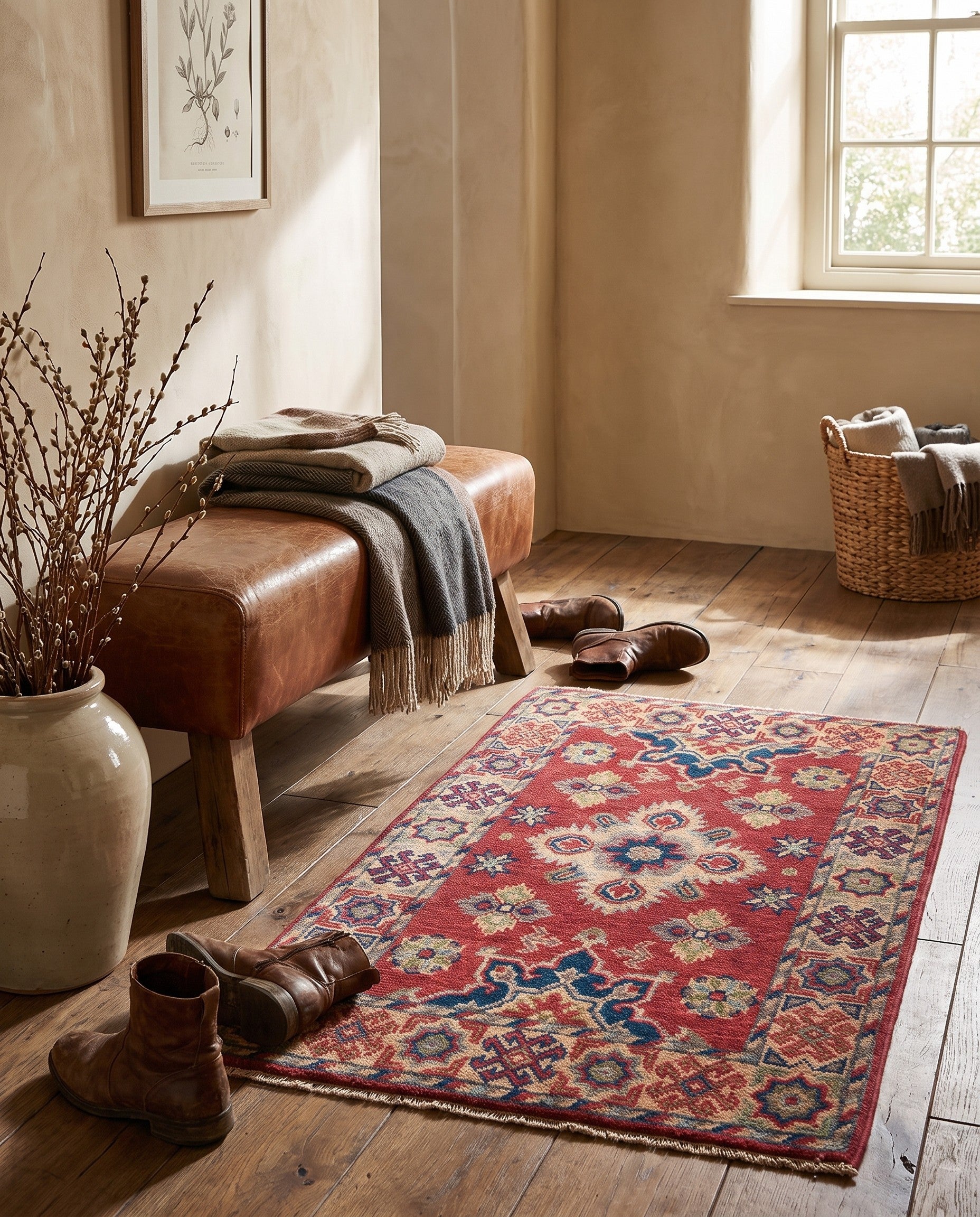 1' 11 x 3' 1 Hand Knotted Kazak Rug
