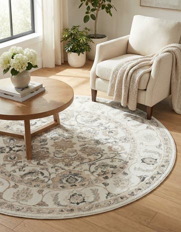 Ivory Aurelia Round Rug