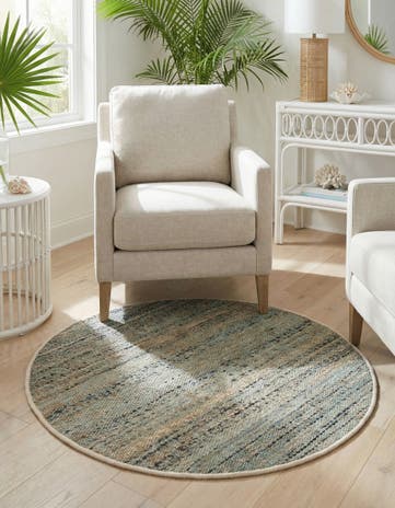 3' 1 x 3' 1 Hand Woven Palm Beach Jute Round Rug